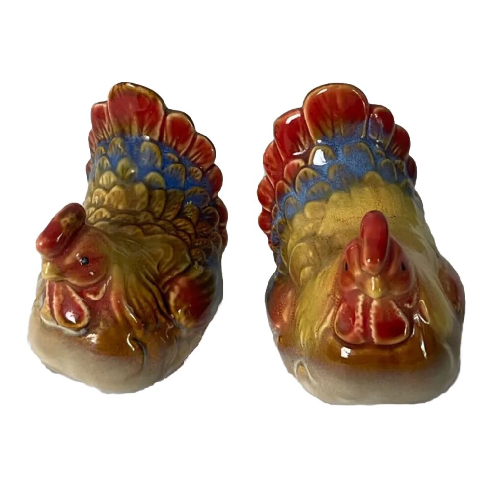 Vintage Hen and Rooster Chicken/Turkey Salt and Pepper Shakers